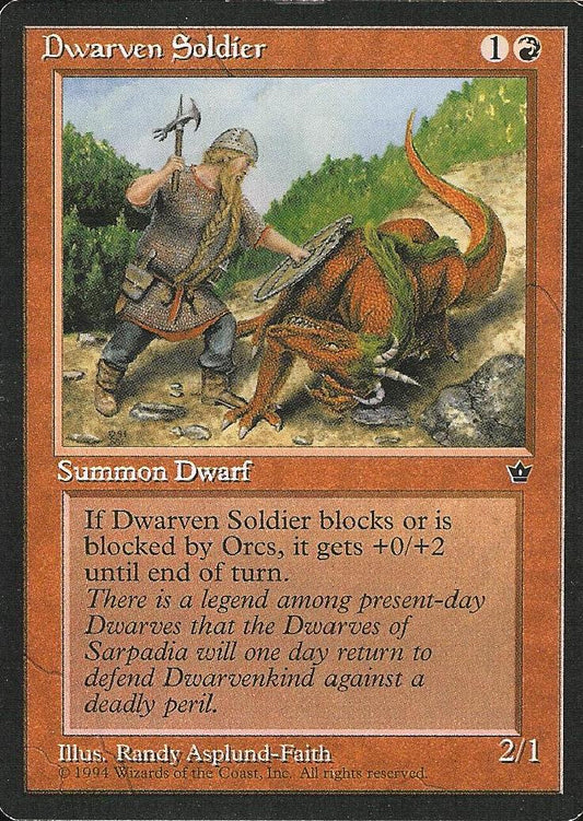Dwarven Soldier (Asplund-Faith) (Fallen Empires) Light Play