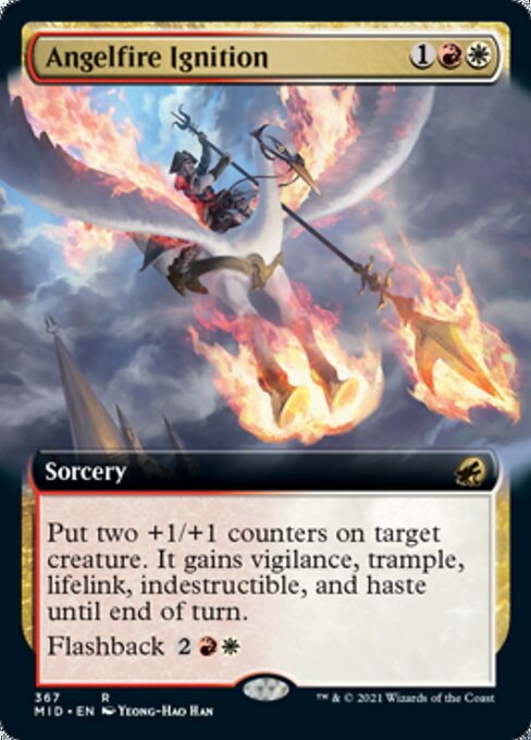 Angelfire Ignition (Extended Art) (Innistrad: Midnight Hunt) Light Play