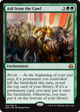 Aid from the Cowl (Aether Revolt) Light Play Foil