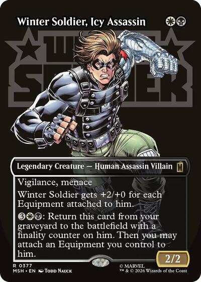 Winter Soldier, Icy Assassin (Borderless) (Marvel Super Heroes) Light Play