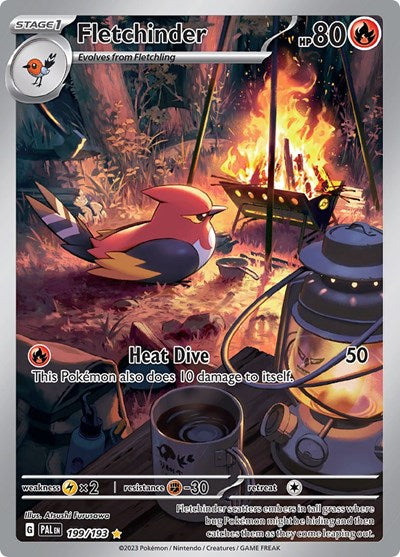 Fletchinder - 199 (SV02: Paldea Evolved) Near Mint Holofoil