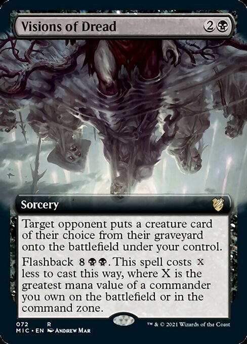 Visions of Dread (Extended Art) (Commander 2021 Midnight Hunt) Light Play