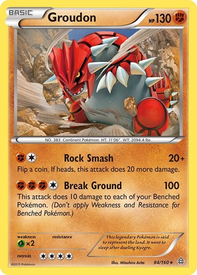 Groudon (XY - Primal Clash) Light Play Reverse Holofoil