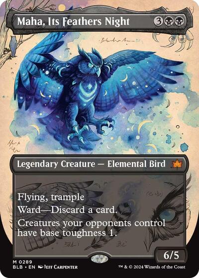 Maha, Its Feather Night (Borderless) (Bloomburrow) Light Play