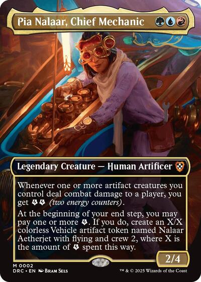 Pia Nalaar, Chief Mechanic (Borderless) (Commander: Aetherdrift) Light Play Foil