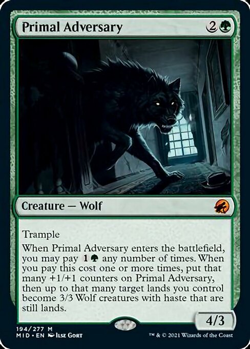 Primal Adversary (Innistrad: Midnight Hunt) Light Play
