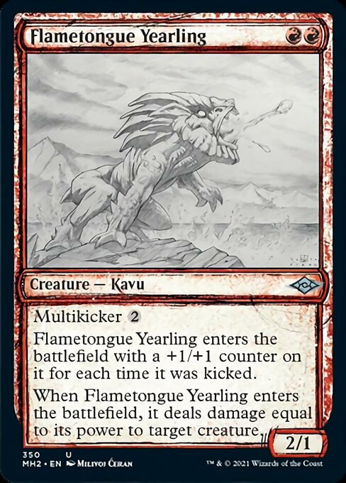 Flametongue Yearling (Showcase) (Modern Horizons 2) Light Play