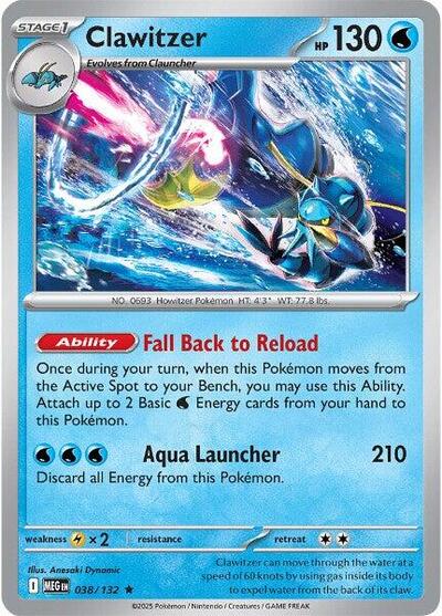 Clawitzer - 038 (ME01: Mega Evolution) Light Play Holofoil
