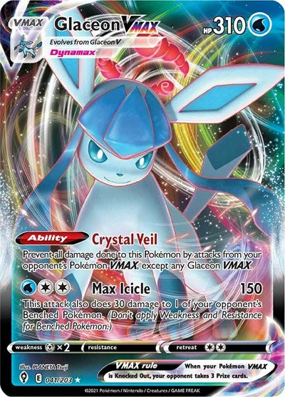 Glaceon VMAX (SWSH07: Evolving Skies) Light Play Holofoil