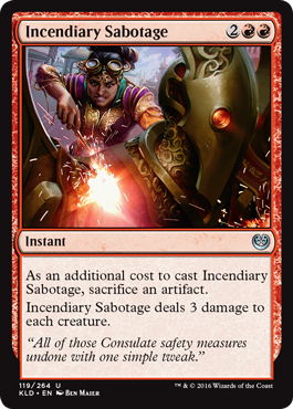 Incendiary Sabotage (Kaladesh) Light Play