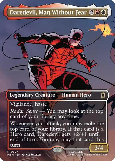 Daredevil, Man Without Fear (Borderless) (0324) (Marvel Super Heroes) Light Play Foil