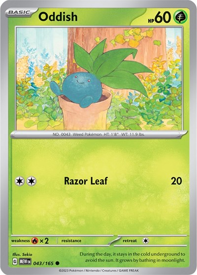 Oddish (Scarlet and Violet: 151) Light Play Reverse Holofoil