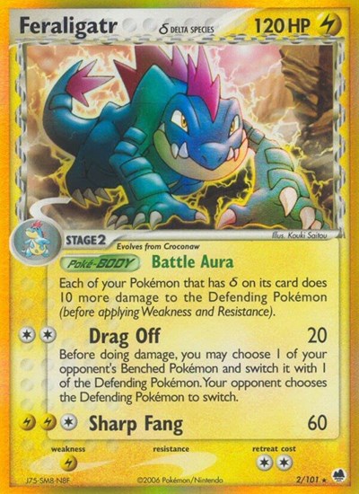 Feraligatr (Delta Species) (Dragon Frontiers) Damaged / Poor Holofoil