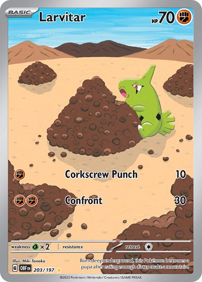 Larvitar - 203 (Scarlet and  Violet: Obsidian Flames) Near Mint Holofoil