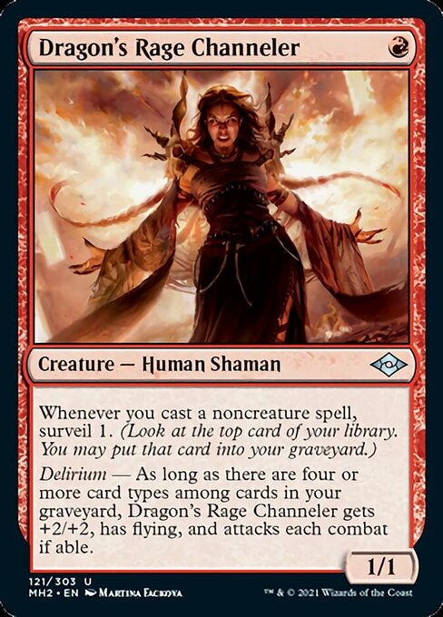 Dragon's Rage Channeler (Modern Horizons 2) Light Play