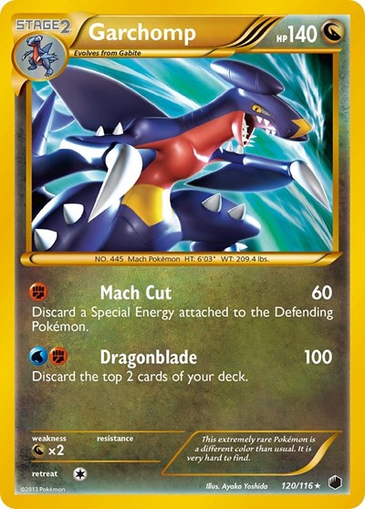 Garchomp (120 Secret Rare) (Plasma Freeze) Heavy Play Holofoil