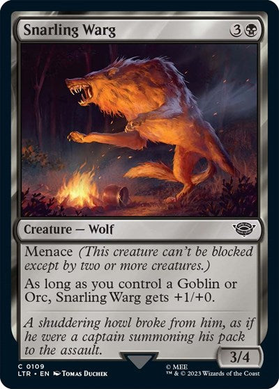 Snarling Warg (Universes Beyond: The Lord of the Rings: Tales of Middle-earth) Light Play Foil