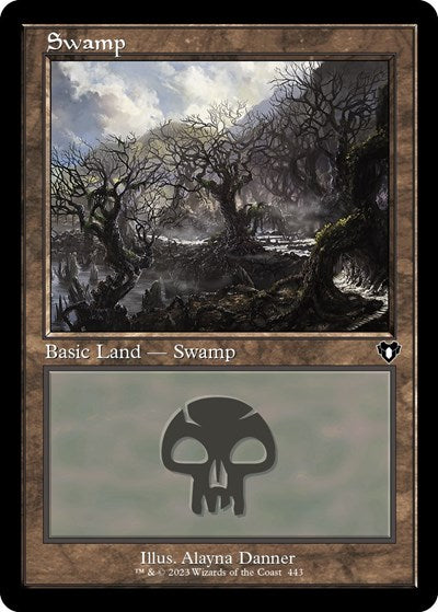 Swamp (443) (Retro Frame) (Commander Masters) Light Play