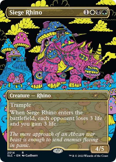 Siege Rhino (Borderless) (Secret Lair: 30th Anniversary Countdown Kit) Light Play Foil