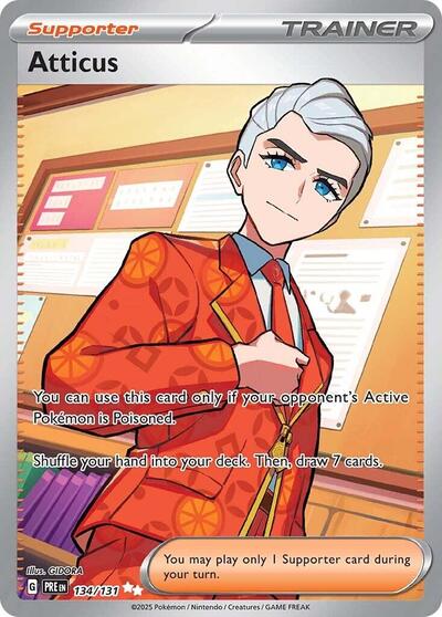 Atticus - 134 (SV: Prismatic Evolutions) Light Play Holofoil