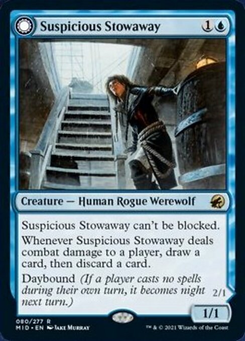 Suspicious Stowaway / Seafaring Werewolf (Innistrad: Midnight Hunt) Light Play Foil