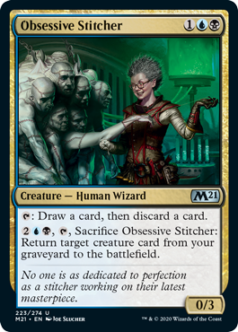 Obsessive Stitcher (Magic 2021 Core Set) Light Play