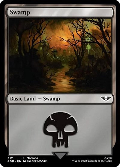 Swamp (312) (Universes Beyond: Warhammer 40K) Light Play