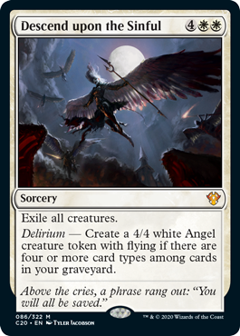 Descend upon the Sinful (Commander 2020 Ikoria) Light Play