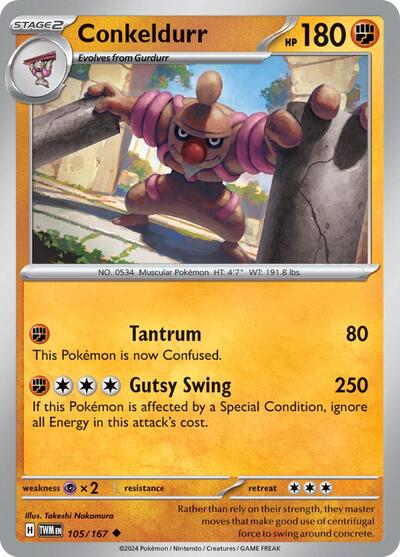 Conkeldurr (SV06: Twilight Masquerade) Light Play Reverse Holofoil