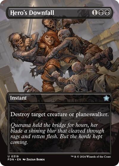 Hero's Downfall (Borderless) (Foundations) Light Play