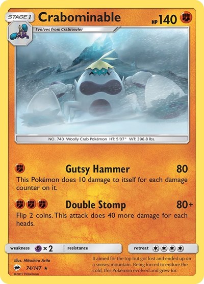 Crabominable (SM - Burning Shadows) Medium Play Reverse Holofoil