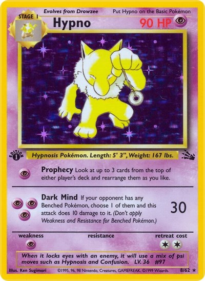 Hypno (8) (Fossil) Medium Play Holofoil Unlimited