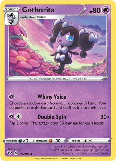 Gothorita (SWSH03: Darkness Ablaze) Light Play Reverse Holofoil