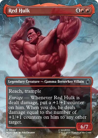Red Hulk (Borderless) (Marvel Super Heroes) Light Play