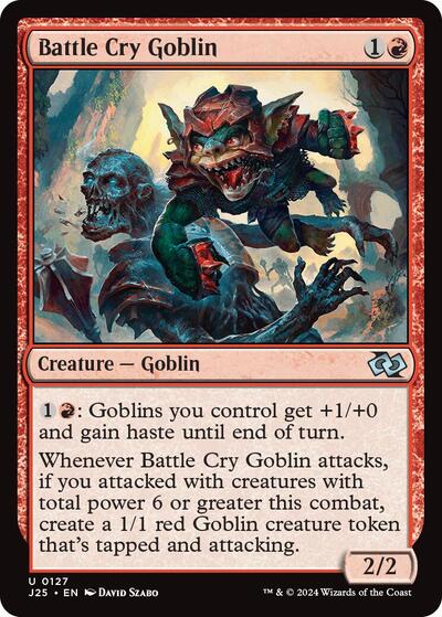Battle Cry Goblin (Foundations Jumpstart) Light Play