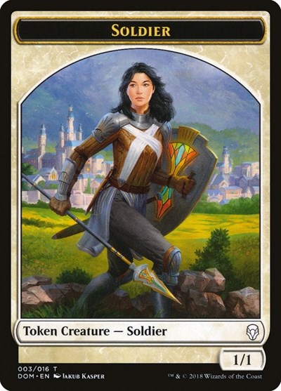 Soldier Token (Dominaria) Damaged / Poor