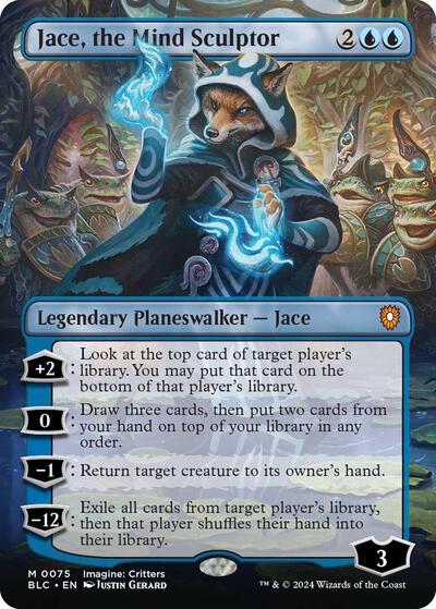 Jace, the Mind Sculptor (Borderless) (Commander: Bloomburrow) Light Play Foil