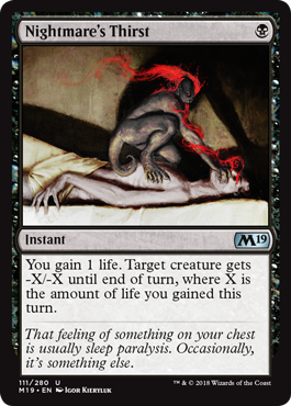 Nightmare's Thirst (Magic 2019 Core Set) Light Play