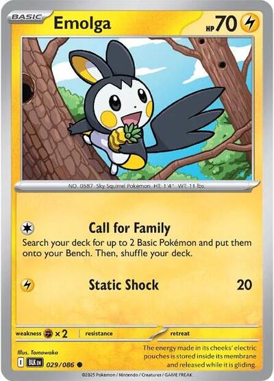 Emolga (SV: Black Bolt) Light Play Reverse Holofoil