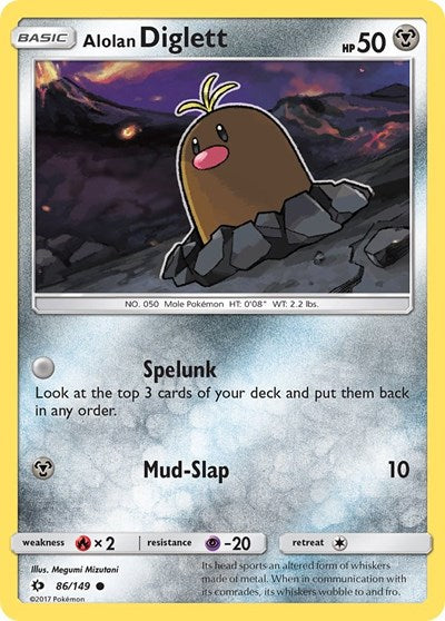 Alolan Diglett (SM Base Set) Damaged / Poor