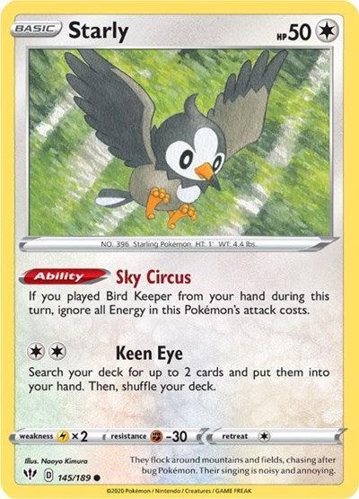 Starly (SWSH03: Darkness Ablaze) Light Play