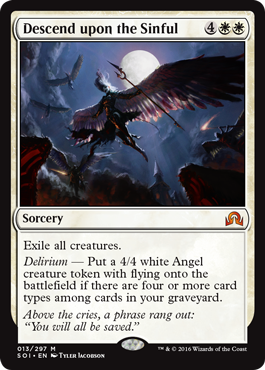 Descend upon the Sinful (Shadows Over Innistrad) Light Play