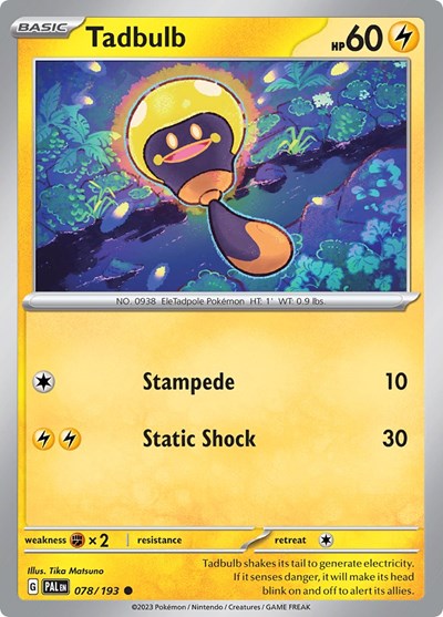 Tadbulb - 078 (SV02: Paldea Evolved) Light Play Reverse Holofoil