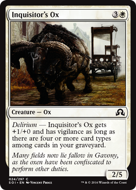 Inquisitor's Ox (Shadows Over Innistrad) Light Play