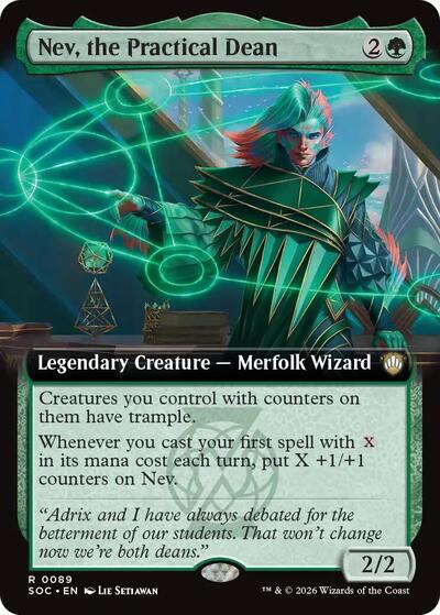 Nev, the Practical Dean (Extended Art) (Commander: Secrets of Strixhaven) Light Play