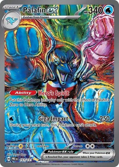 Palafin ex (SV: Prismatic Evolutions) Light Play Holofoil
