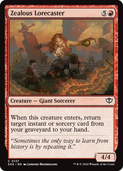 Zealous Lorecaster (Secrets of Strixhaven) Light Play Foil