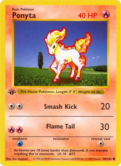 Ponyta (Base Set (Shadowless)) Light Play Unlimited