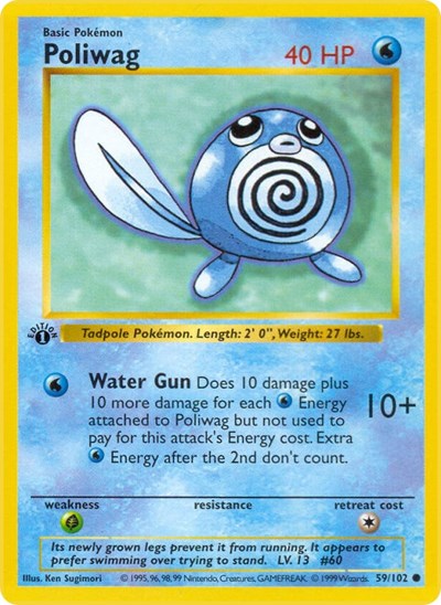 Poliwag (Base Set (Shadowless)) Near Mint 1st Edition