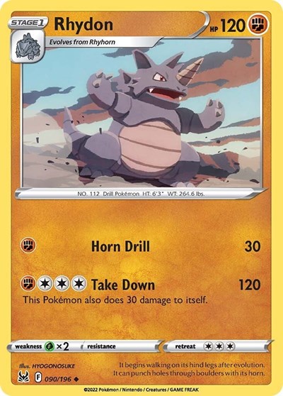 Rhydon (SWSH11: Lost Origin) Light Play Reverse Holofoil